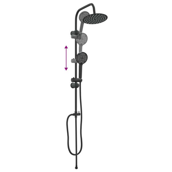 Duschsystem Schwarz 45 x 20 x 96 cm Messing, Sus201 und ABS