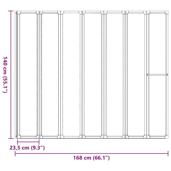 Badewannenbildschirm Matt 168 x 140 cm Aluminium & PP-Paneel