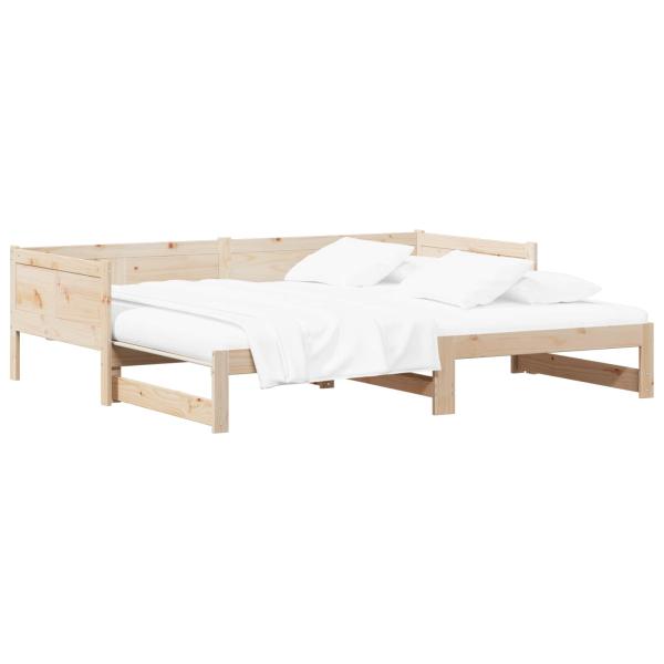 ARDEBO.de - Ausziehbares Tagesbett Natur 180 x 200 cm Massives Kiefernholz