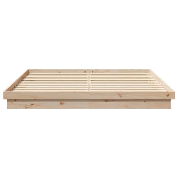 Bettrahmen Natur 200 x 200 cm Massives Kiefernholz