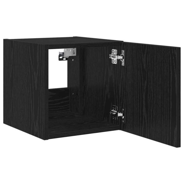 TV-Wandschrank Schwarz Eichen-Optik 30,5 x 35 x 30 cm