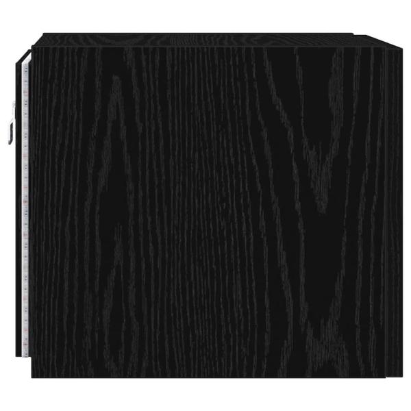 TV-Wandschrank Schwarz Eichen-Optik 30,5 x 35 x 30 cm