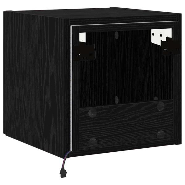 TV-Wandschrank Schwarz Eichen-Optik 30,5 x 35 x 30 cm