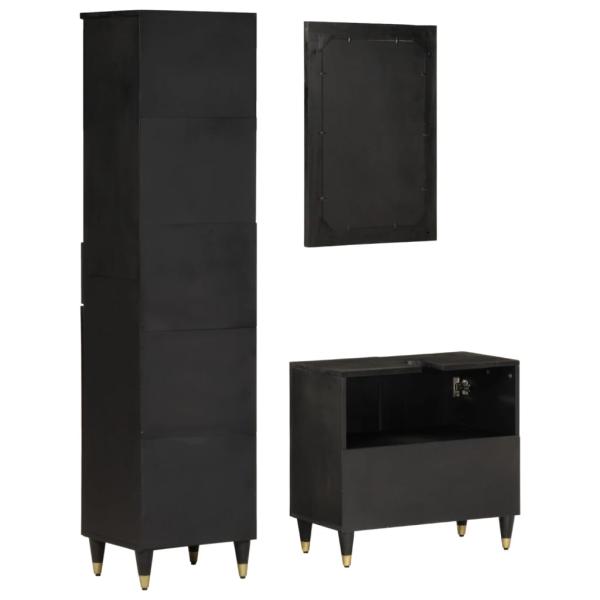 3-tlg. Badmöbel-Set Massivholz Mango