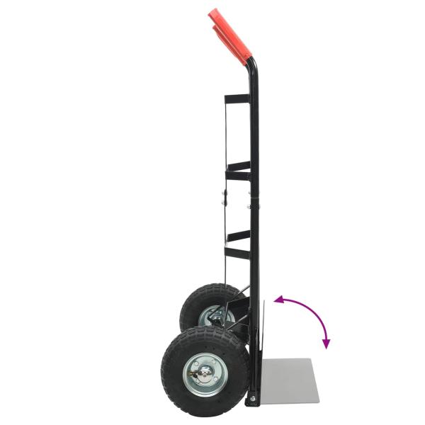 Erweiterbarer Handwagen Schwarz und Rot 57 x 46 x 113 cm Stahl