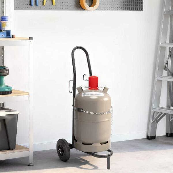 ARDEBO.de - Handwagen Schwarz und Rot 49 x 49 x 101 cm Stahl