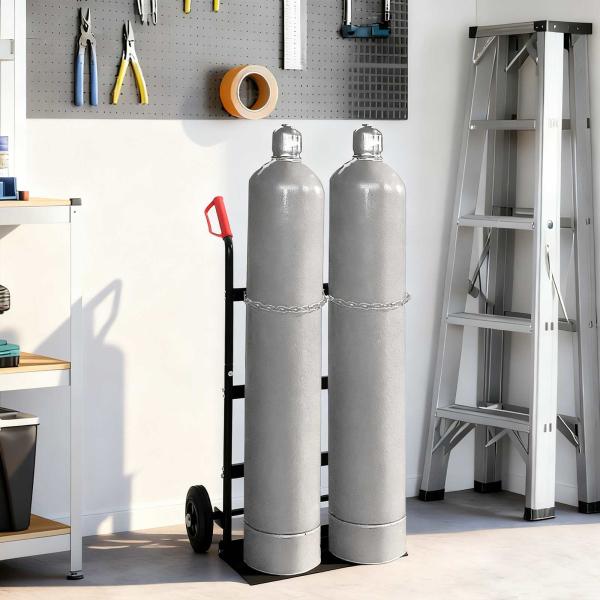 ARDEBO.de - Handwagen Schwarz und Rot 63 x 43,5 x 110 cm Stahl