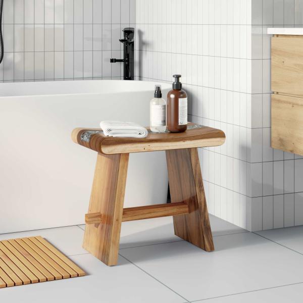 ARDEBO.de - Badezimmer Hocker Natur 50 x 30 x 45 cm Natürliche Holz