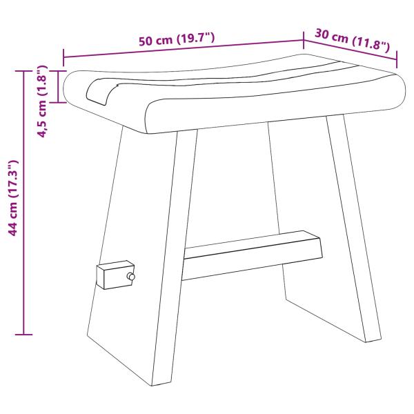 Badezimmer Hocker Natur 50 x 30 x 45 cm Natürliche Holz