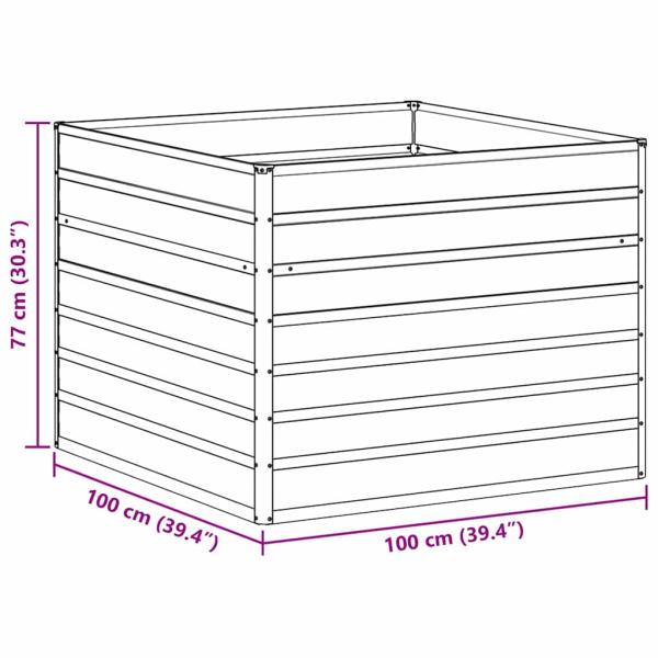 Hochbeet Hellbraun 100 x 100 x 77 cm Verzinkter Stahl