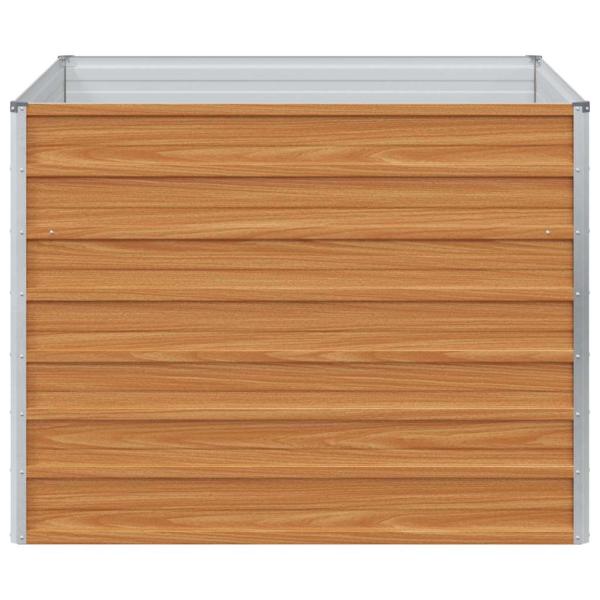 Hochbeet Hellbraun 100 x 100 x 77 cm Verzinkter Stahl