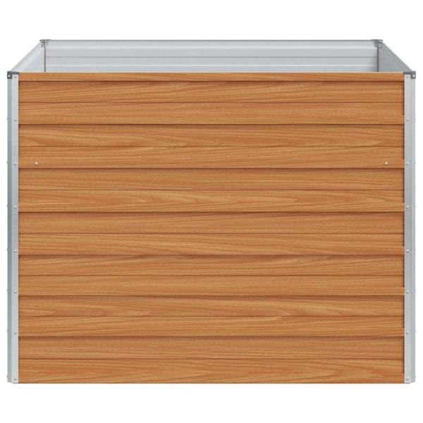 Hochbeet Hellbraun 100 x 100 x 77 cm Verzinkter Stahl