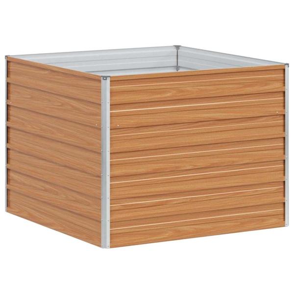 Hochbeet Hellbraun 100 x 100 x 77 cm Verzinkter Stahl