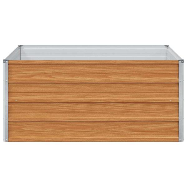 Hochbeet Hellbraun 100 x 100 x 45 cm Verzinkter Stahl