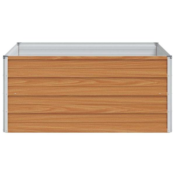 Hochbeet Hellbraun 100 x 100 x 45 cm Verzinkter Stahl