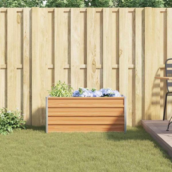 Hochbeet Hellbraun 100 x 40 x 45 cm Verzinkter Stahl