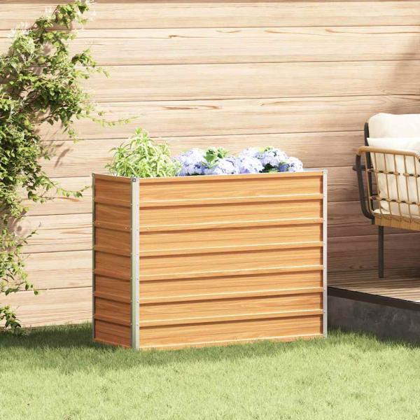 ARDEBO.de - Hochbeet Hellbraun 100 x 40 x 77 cm Verzinkter Stahl