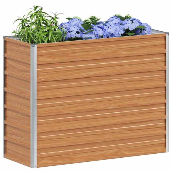 Hochbeet Hellbraun 100 x 40 x 77 cm Verzinkter Stahl