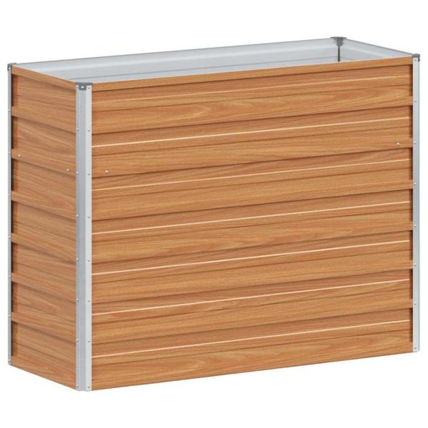 Hochbeet Hellbraun 100 x 40 x 77 cm Verzinkter Stahl