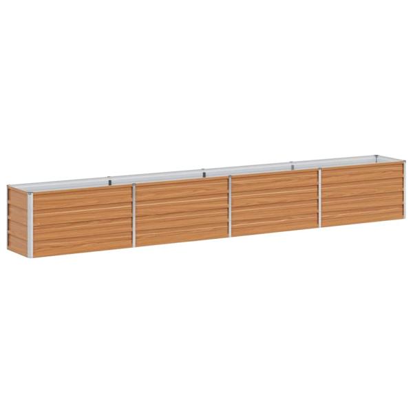 Hochbeet Hellbraun 320 x 40 x 45 cm Verzinkter Stahl