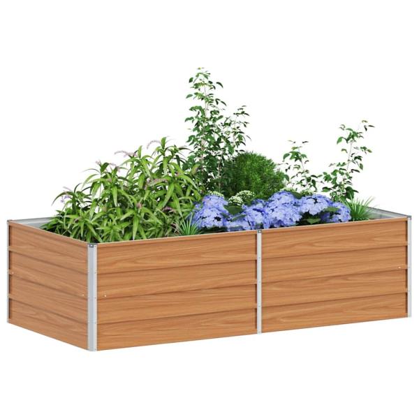 Hochbeet Hellbraun 160 x 80 x 45 cm Verzinkter Stahl
