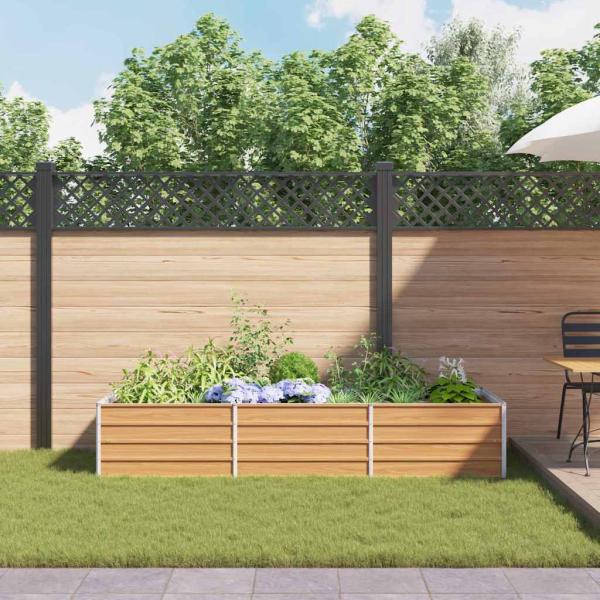 Hochbeet Hellbraun 240 x 80 x 45 cm Verzinkter Stahl