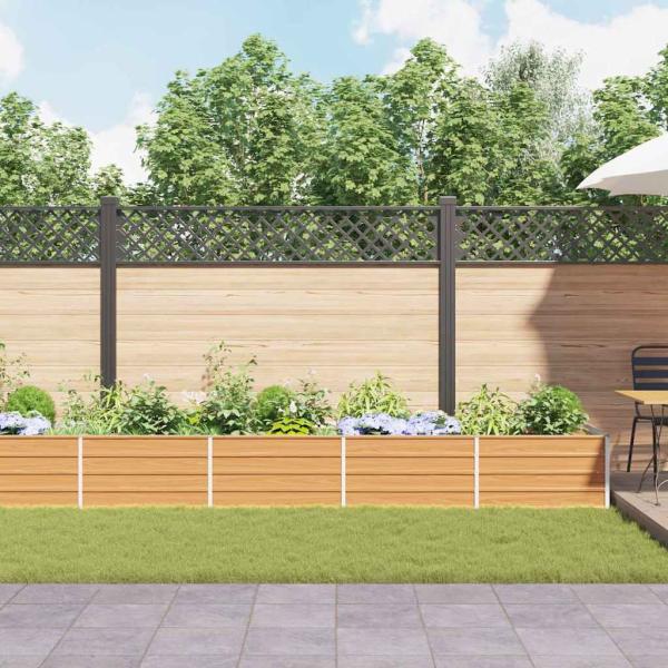 Hochbeet Hellbraun 480 x 80 x 45 cm Verzinkter Stahl