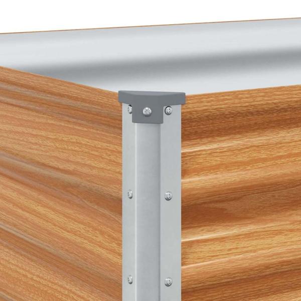 Hochbeet Hellbraun 390 x 50 x 36 cm Verzinkter Stahl