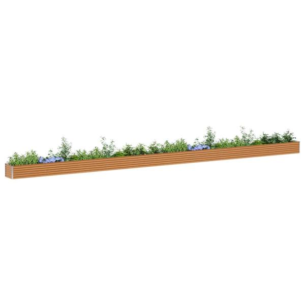 Hochbeet Hellbraun 970 x 50 x 36 cm Verzinkter Stahl