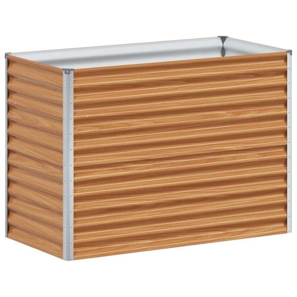 Hochbeet Hellbraun 98 x 50 x 68 cm Verzinkter Stahl