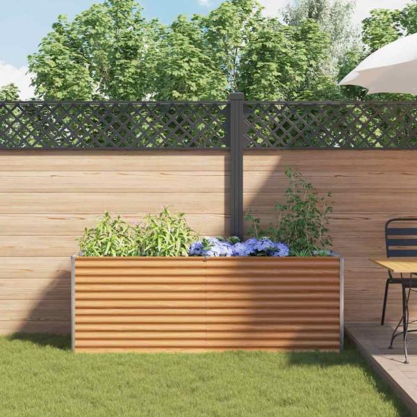 Hochbeet Hellbraun 195 x 50 x 68 cm Verzinkter Stahl