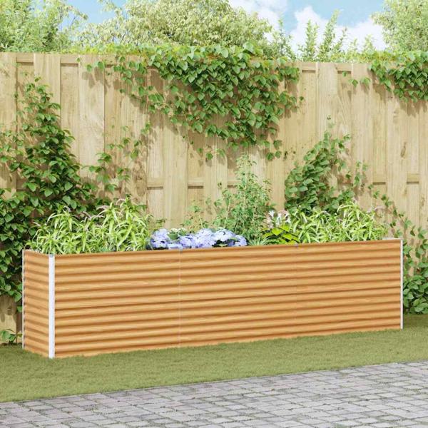 ARDEBO.de - Hochbeet Hellbraun 290 x 50 x 68 cm Verzinkter Stahl