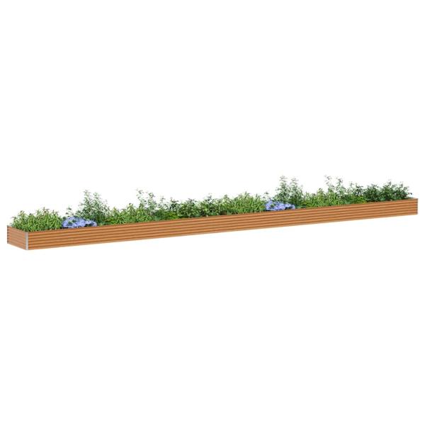 Hochbeet Hellbraun 970 x 100 x 36 cm Verzinkter Stahl