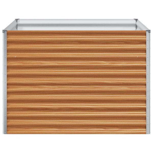 Hochbeet Hellbraun 98 x 100 x 68 cm Verzinkter Stahl