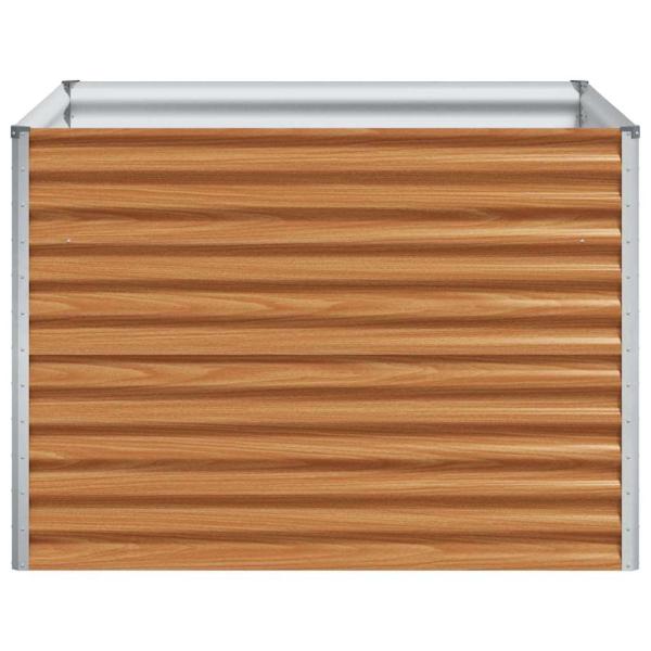 Hochbeet Hellbraun 98 x 100 x 68 cm Verzinkter Stahl