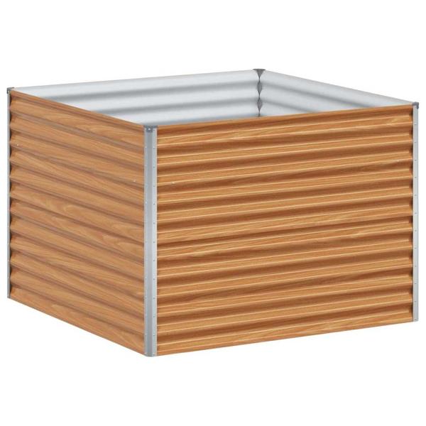 Hochbeet Hellbraun 98 x 100 x 68 cm Verzinkter Stahl