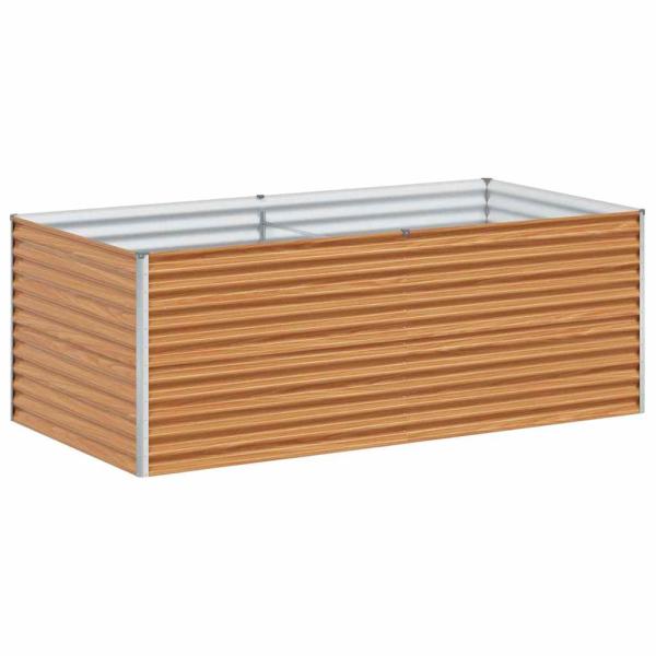 Hochbeet Hellbraun 195 x 100 x 68 cm Verzinkter Stahl