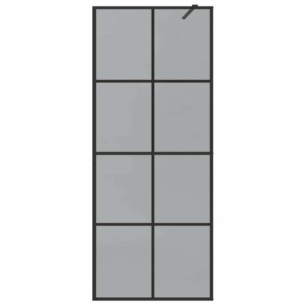 Walk-in Duschwand Schwarz 80 x 195 cm Gehärtetes Glas
