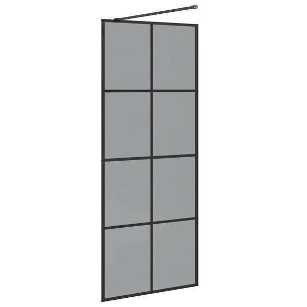 Walk-in Duschwand Schwarz 80 x 195 cm Gehärtetes Glas