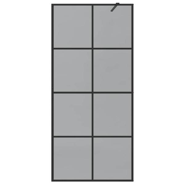 ARDEBO.de - Walk-in Duschwand Schwarz 90 x 195 cm Gehärtetes Glas