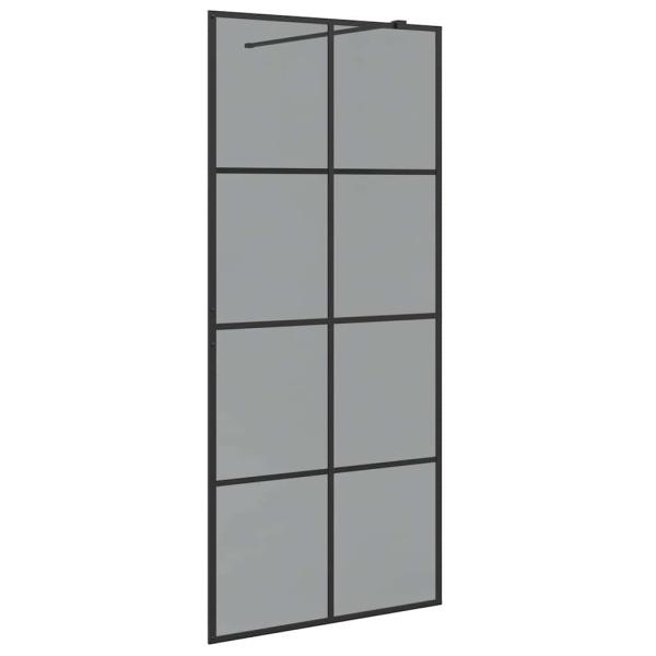 Walk-in Duschwand Schwarz 90 x 195 cm Gehärtetes Glas