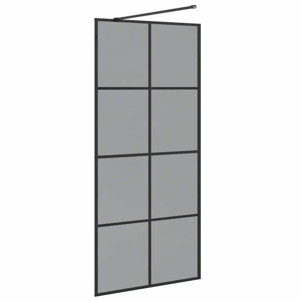 Walk-in Duschwand Schwarz 90 x 195 cm Gehärtetes Glas