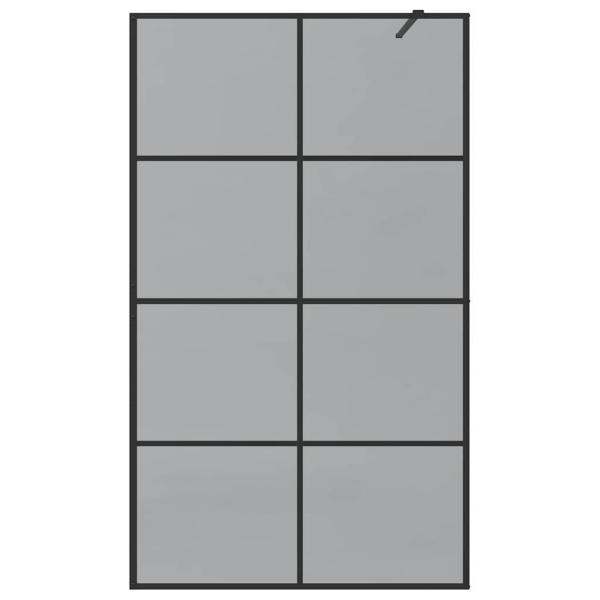 Walk-in Duschwand Schwarz 115 x 195 cm Gehärtetes Glas