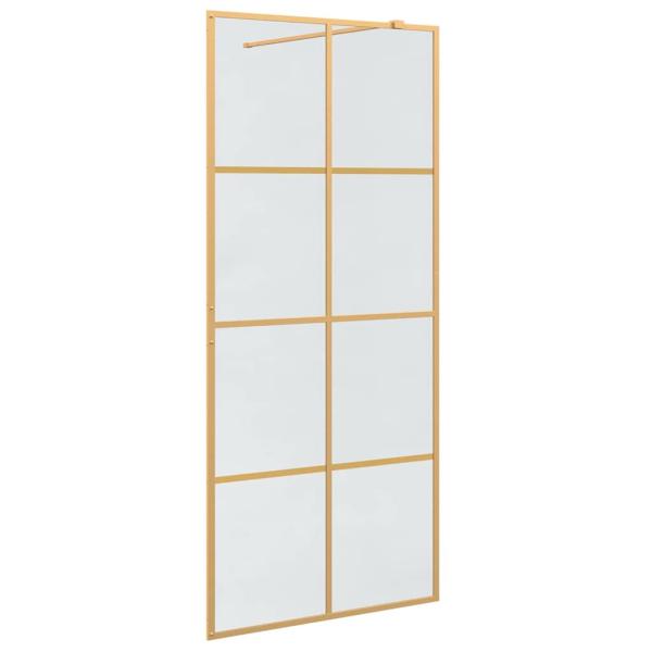 Walk-in Duschwand Gold 90 x 195 cm Gehärtetes Glas