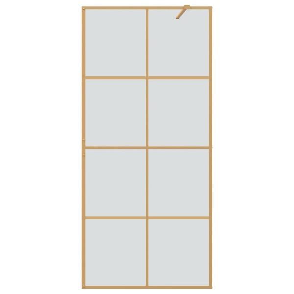 Walk-in Duschwand Gold 90 x 195 cm Gehärtetes Glas