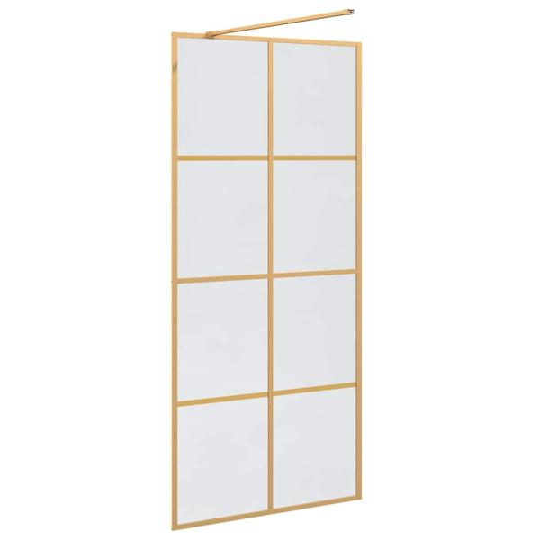 Walk-in Duschwand Gold 90 x 195 cm Gehärtetes Glas