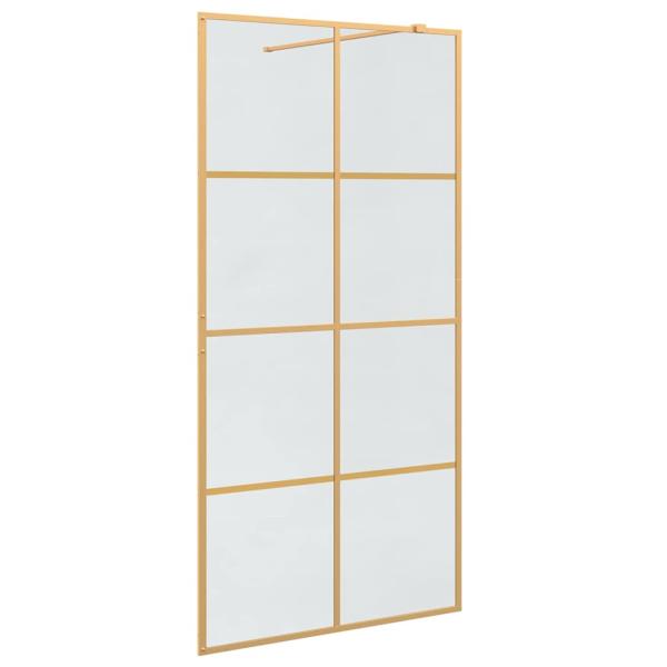 Walk-in Duschwand Gold 100 x 195 cm Gehärtetes Glas