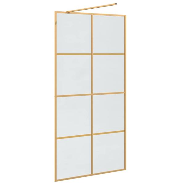 Walk-in Duschwand Gold 100 x 195 cm Gehärtetes Glas
