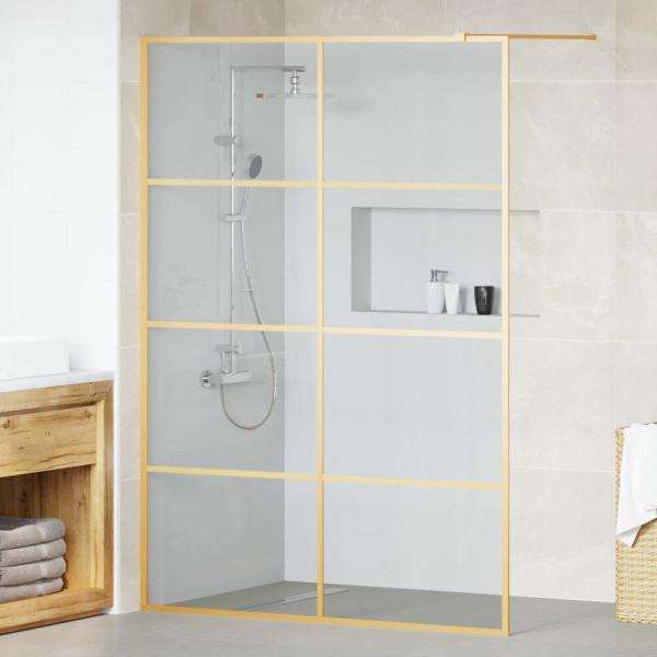 ARDEBO.de - Walk-in Duschwand Gold 140 x 195 cm Gehärtetes Glas
