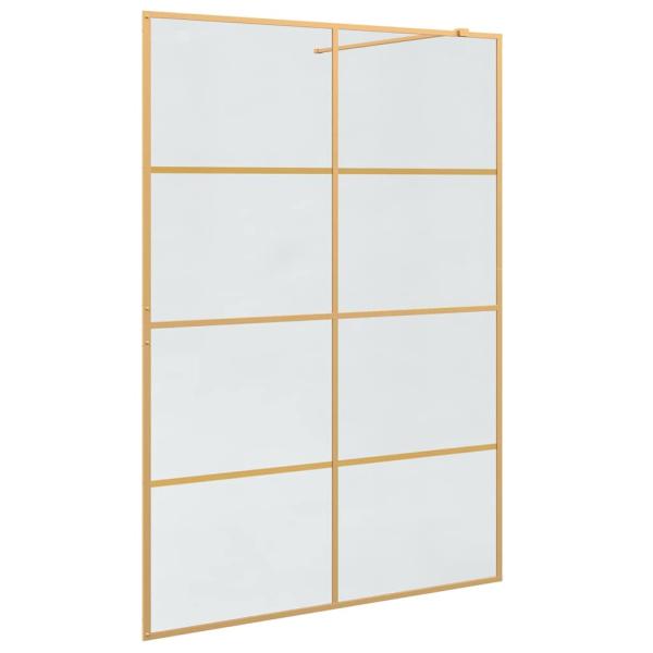 Walk-in Duschwand Gold 140 x 195 cm Gehärtetes Glas